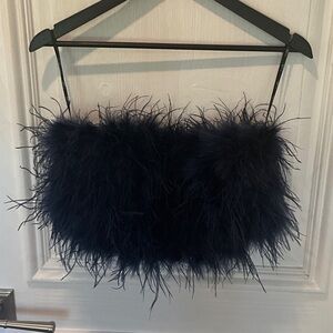 Club L London Midnight Feathered Top